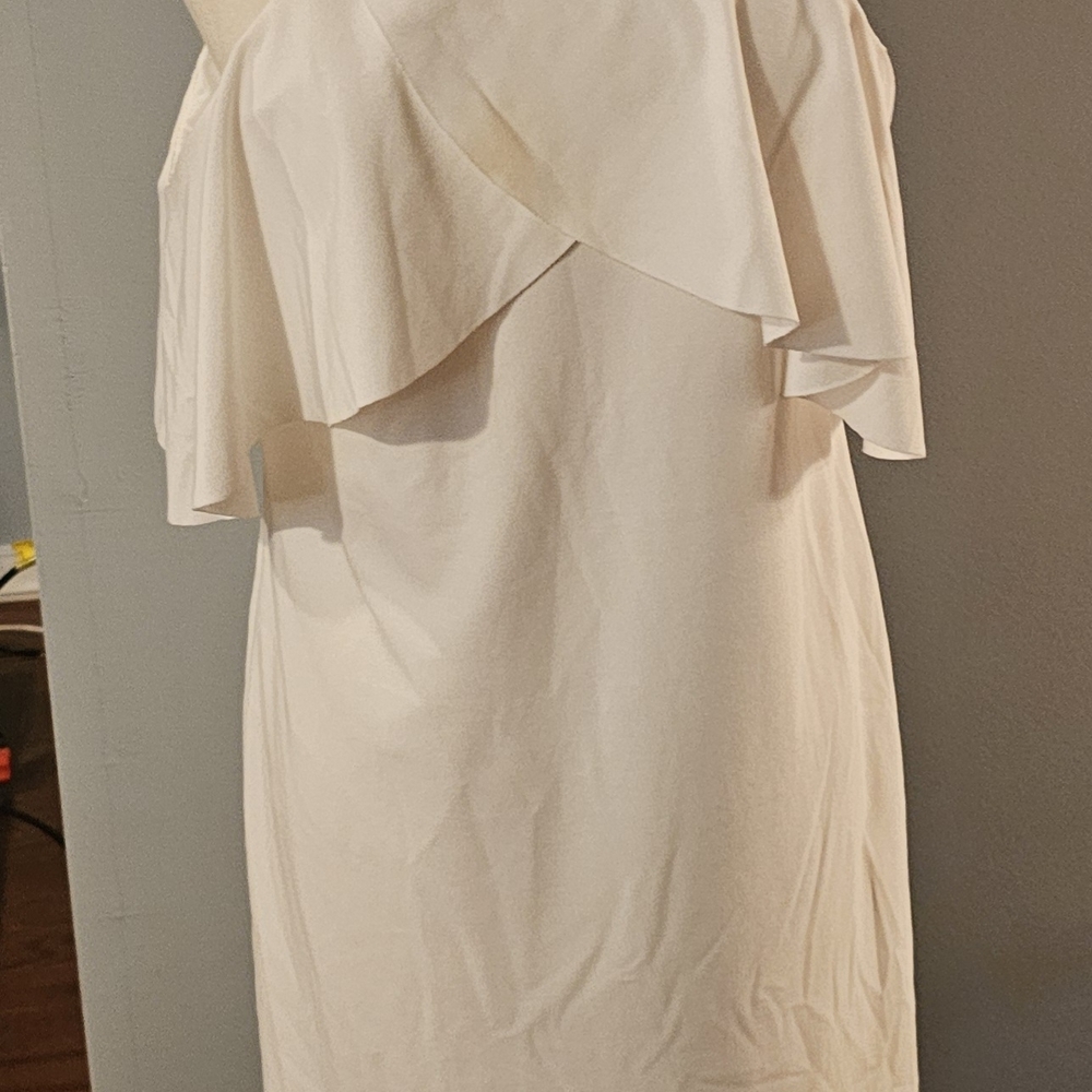 Zara Off-Shoulder Cream Midi Dress